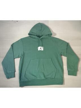 Jordan Green Hoodie with Front Pocket and Drawstring Hood